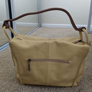 The Sak Los Feliz Artisan Crafted Buttercup Yellow Leather Tote Handbag 14x11x5